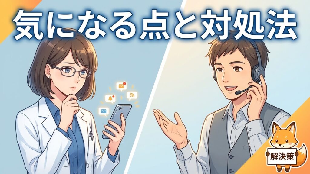 連絡頻度への対処法を示す薬剤師のイラスト