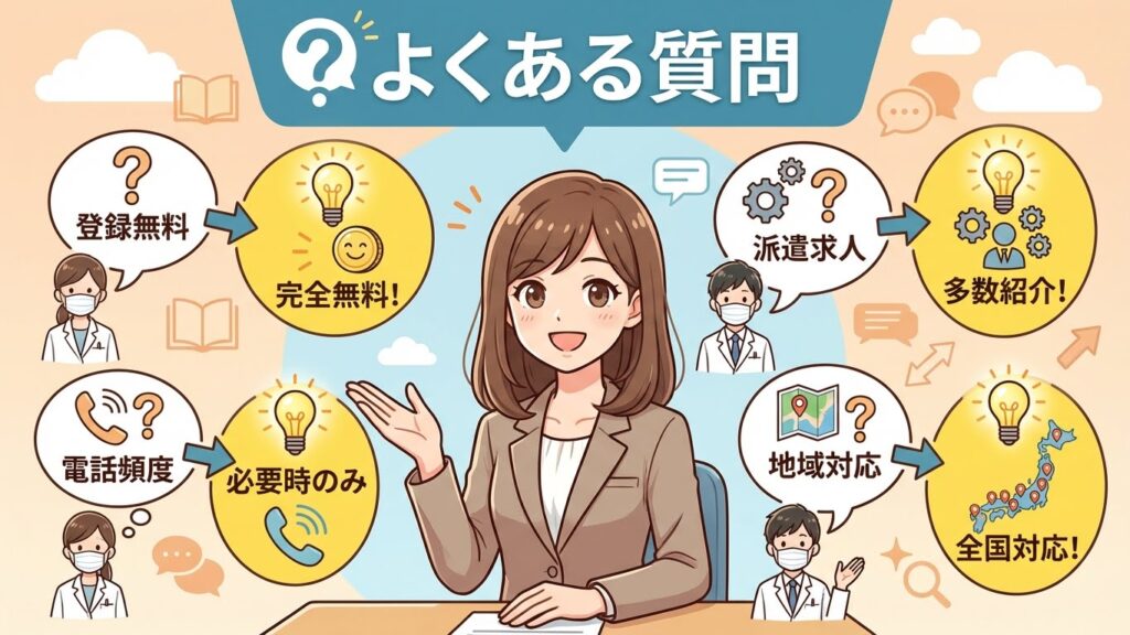 ファルマスタッフに関するよくある質問と回答のイラスト