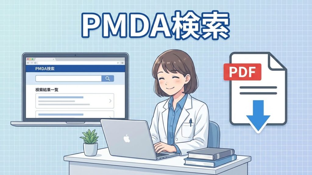 PMDAからインタビューフォームをダウンロードする様子