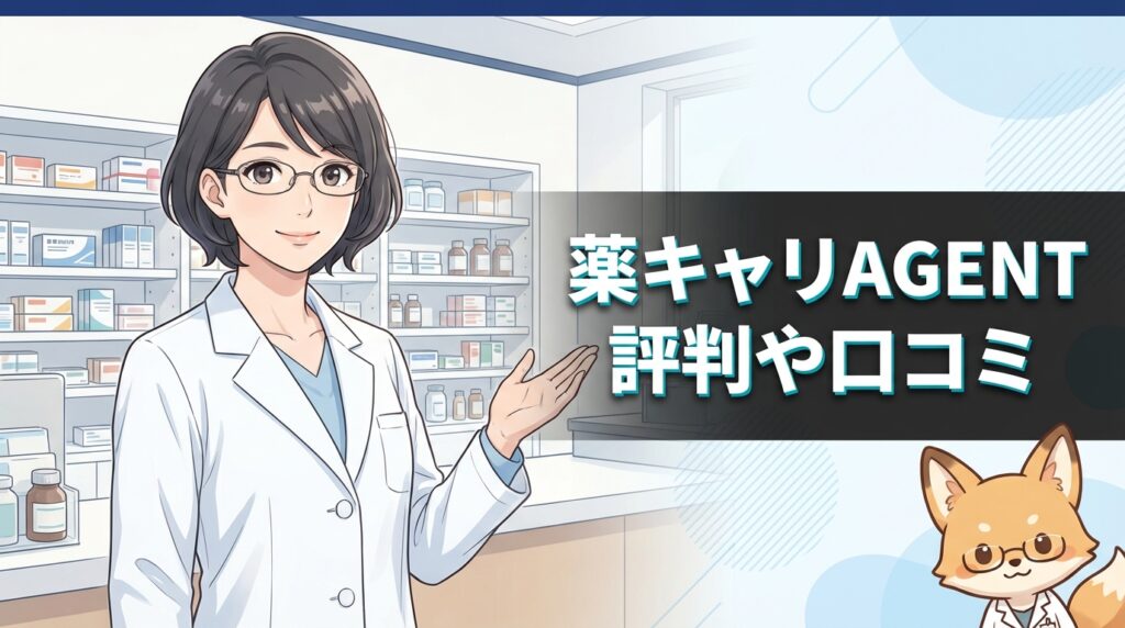 薬キャリAGENTの本音評判を傾聴する薬剤師のイラスト