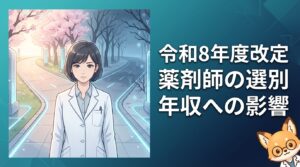 令和8年度診療報酬改定で薬剤師のキャリアが分岐するイメージ