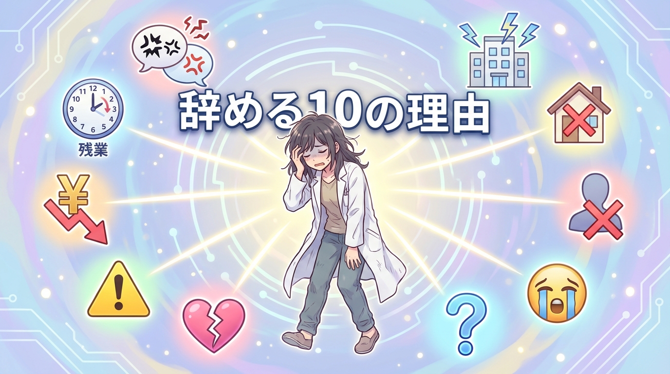 薬剤師が辞めたいと感じる10の理由を示すインフォグラフィック