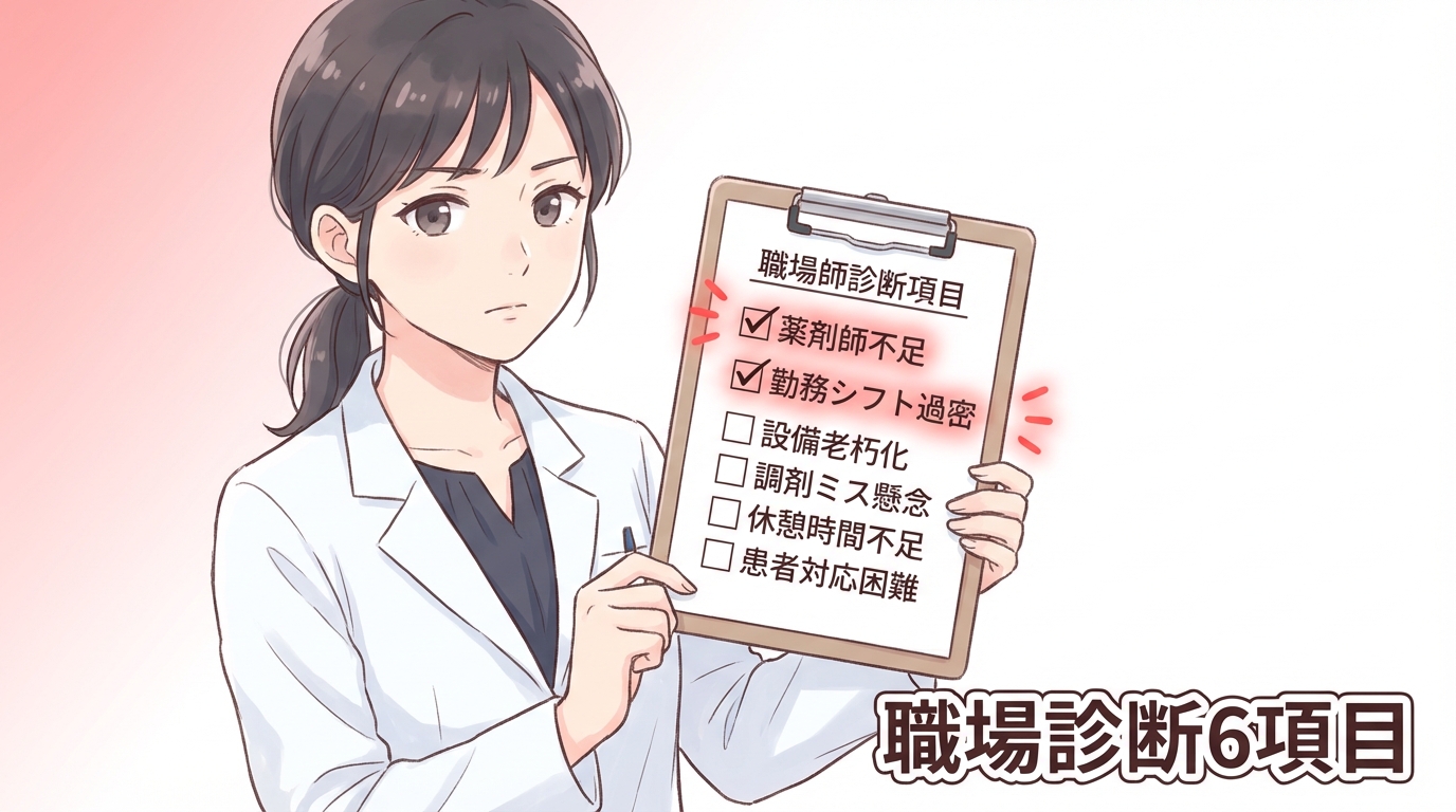 チェックリストで職場を診断する薬剤師