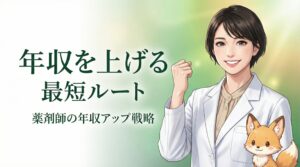 年収アップを喜ぶ洗練された薬剤師のイメージ