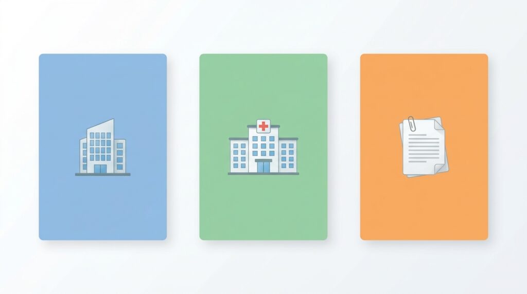 3つのエージェントサービスを比較するカラム群のグラフィック